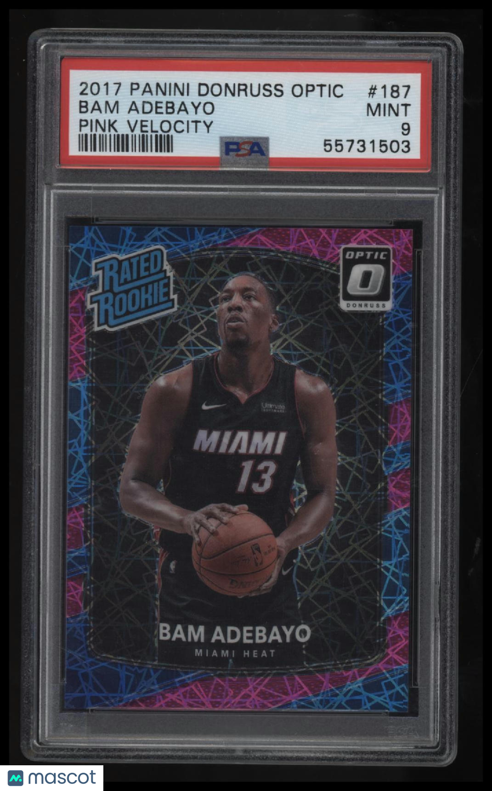 2017 Panini Donruss Optic Bam Adebayo Pink Velocity PSA 9