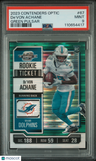 2023 Panini Contenders Optic De'Von Achane Green Pulsar PSA 9