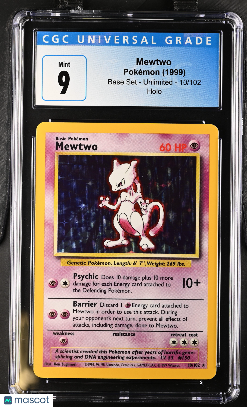 1999 Base Set Mewtwo CGC 9