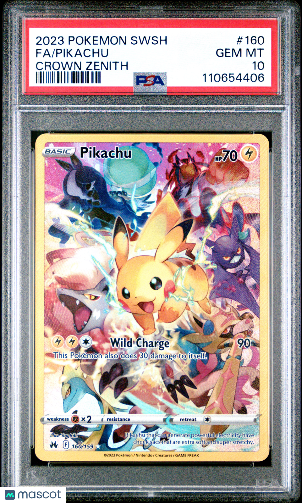 2023 Pokemon Sword And Shield Crown Zenith #160 Fa/Pikachu Crown Zenith PSA 10