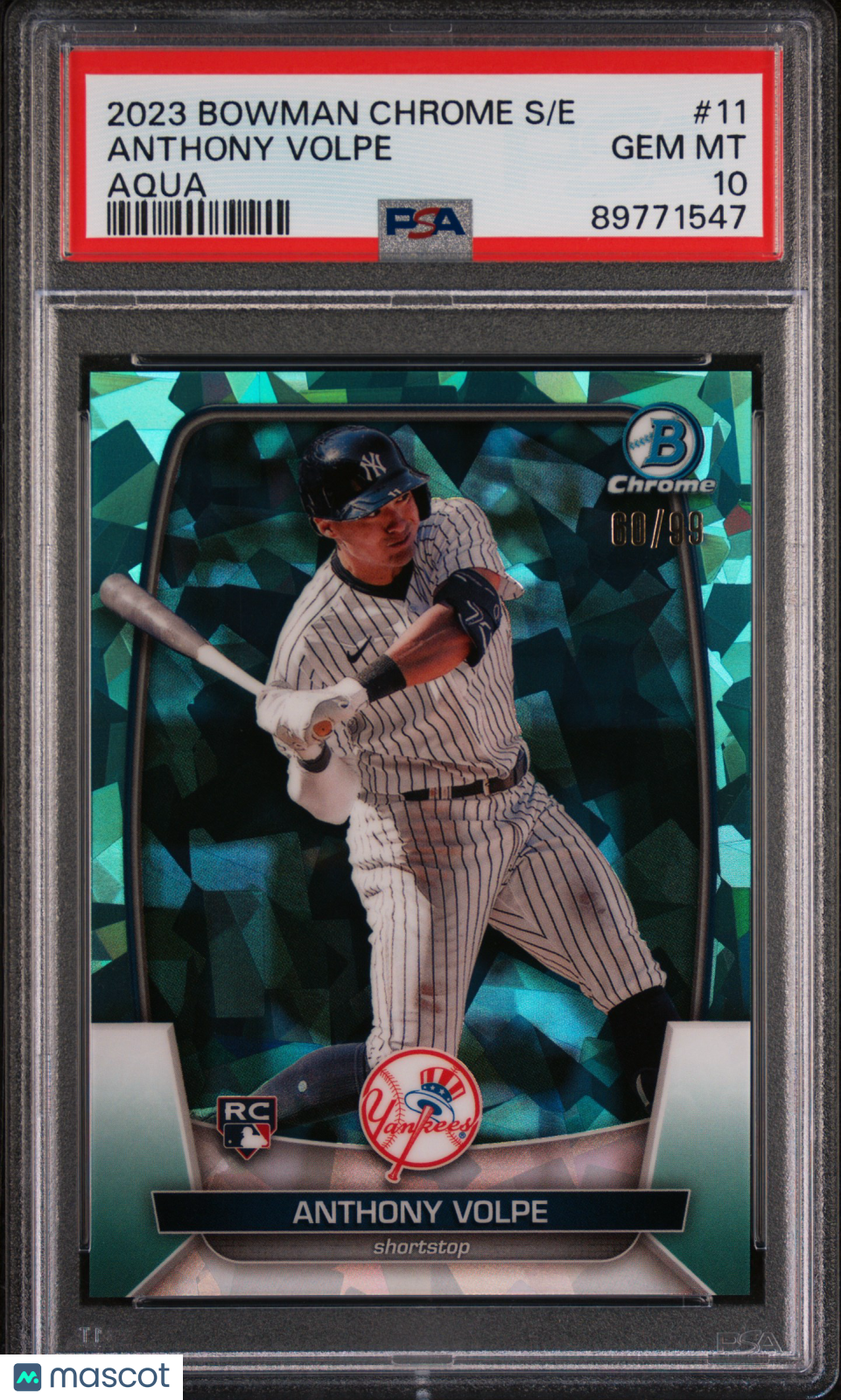2023 Bowman Chrome Sapphire Edition Anthony Volpe Aqua PSA 10