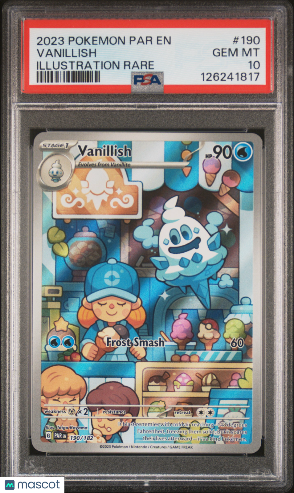2023 Pokemon Par En-Paradox Rift Vanillish Illustration Rare PSA 10
