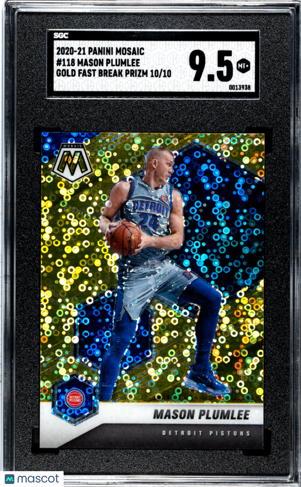 2020-21 Panini Mosaic Mason Plumlee Gold Fast Break Prizm SGC 9.5