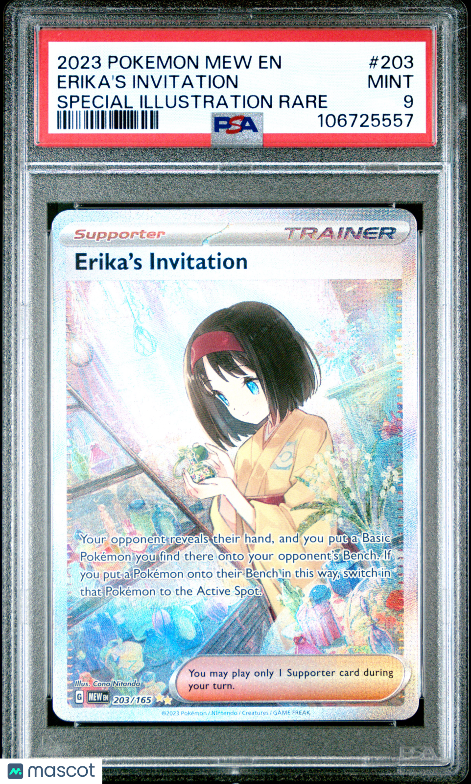 2023 Pokemon Mew En-151 Erika&#39;S Invitation Special Illustration Rare PSA 9