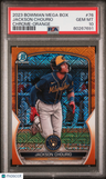 2023 Bowman Mega Box Chrome Jackson Chourio Chrome-Orange Refractor PSA 10