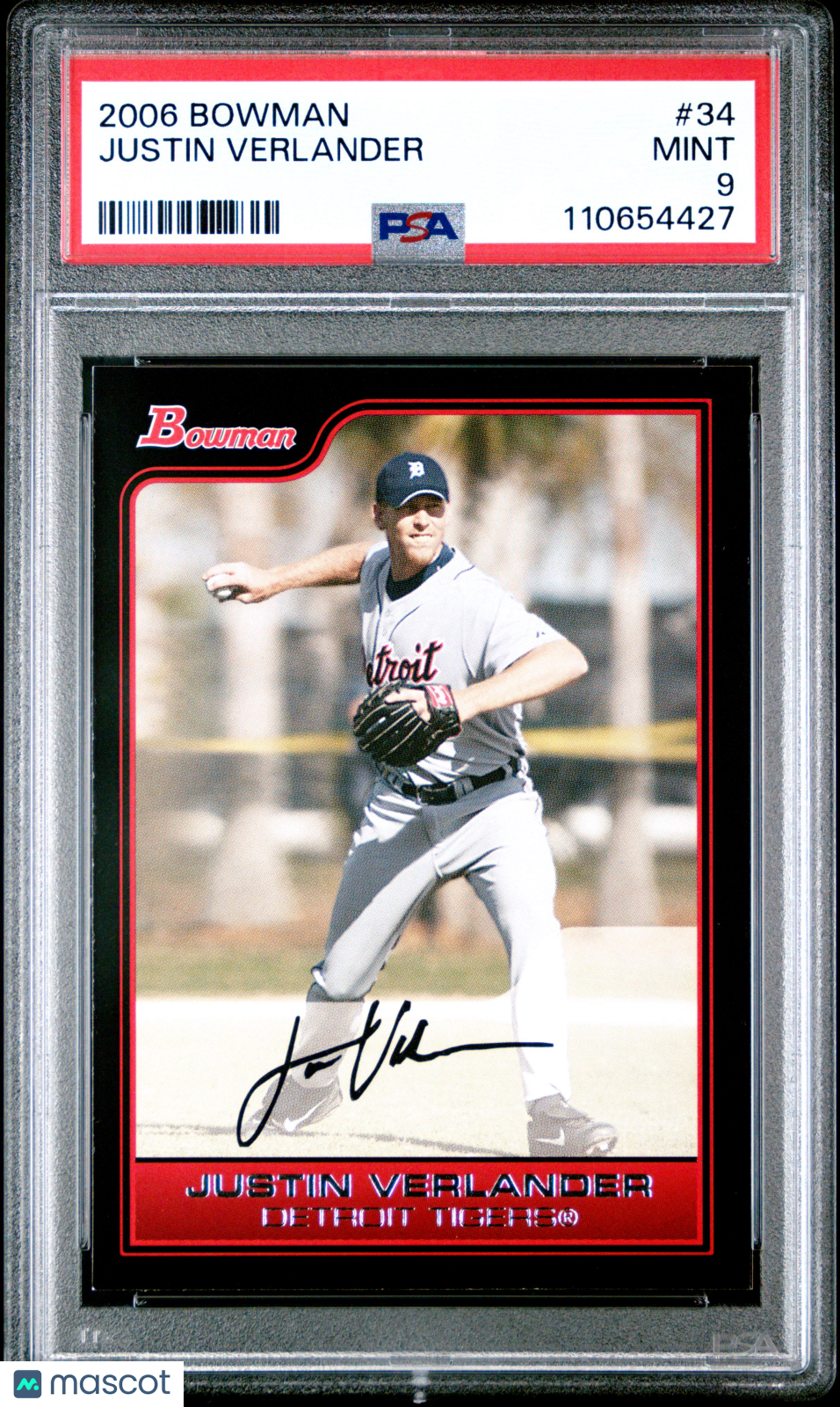 2006 Bowman Justin Verlander PSA 9