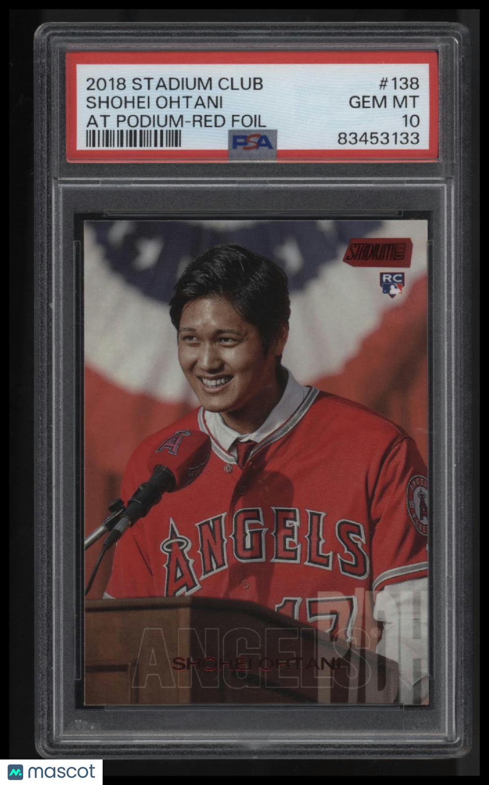 2018 Stadium Club Shohei Ohtani Red Foil PSA 10