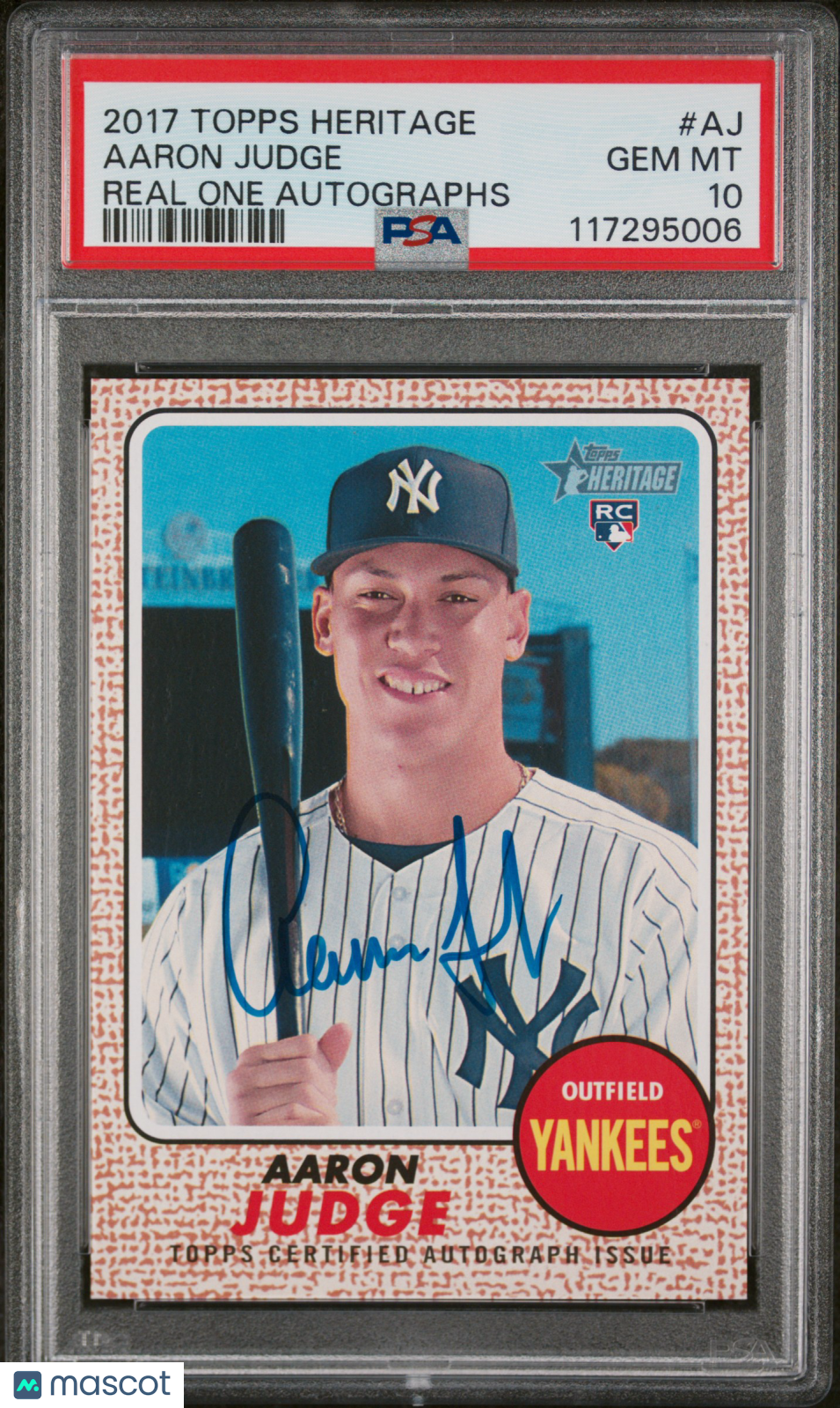 2017 Topps Heritage Real One Autographs Aaron Judge Real One Autographs PSA 10