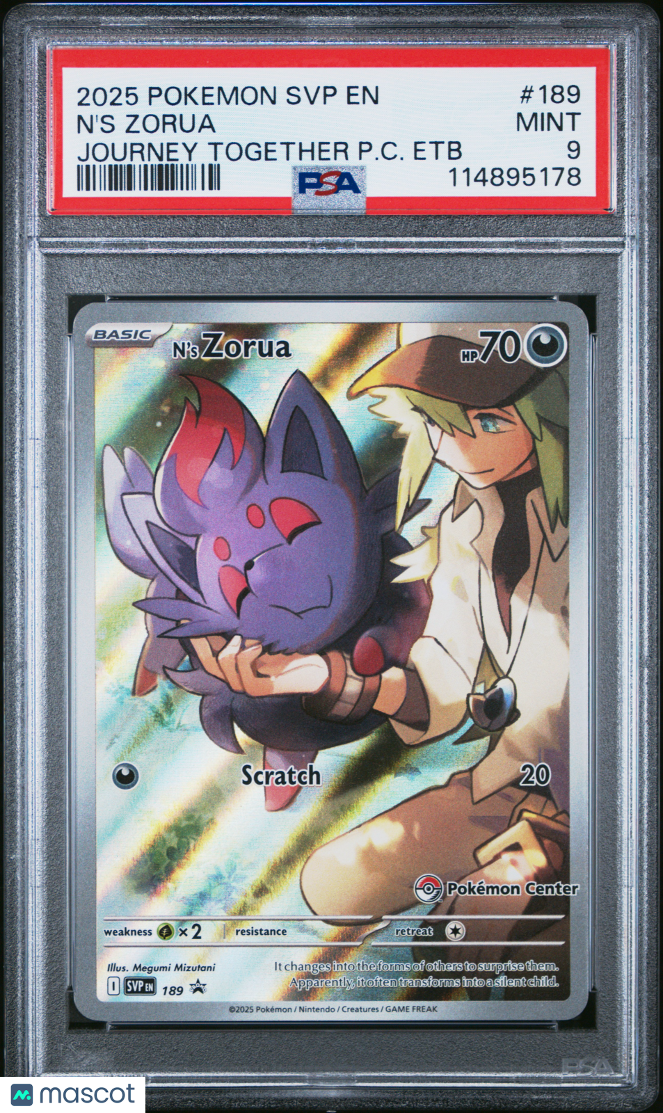 2025 Pokemon Svp En Black Star Promo N&#39;S Zorua Journey Together P.C. Etb PSA 9