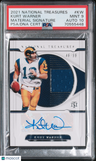 2021 Panini National Treasures Kurt Warner Material Signature PSA 9