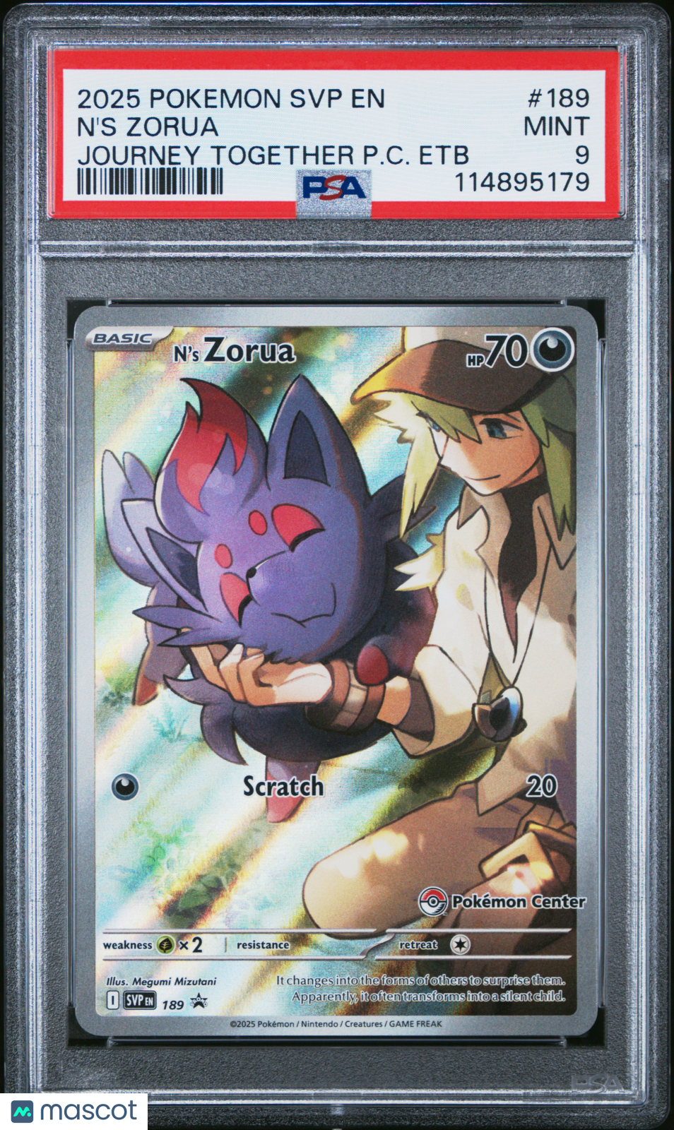 2025 Pokemon Svp En Black Star Promo N&#39;S Zorua Journey Together P.C. Etb PSA 9
