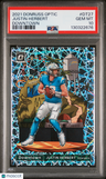 2021 Panini Donruss Optic Downtown Justin Herbert Downtown PSA 10