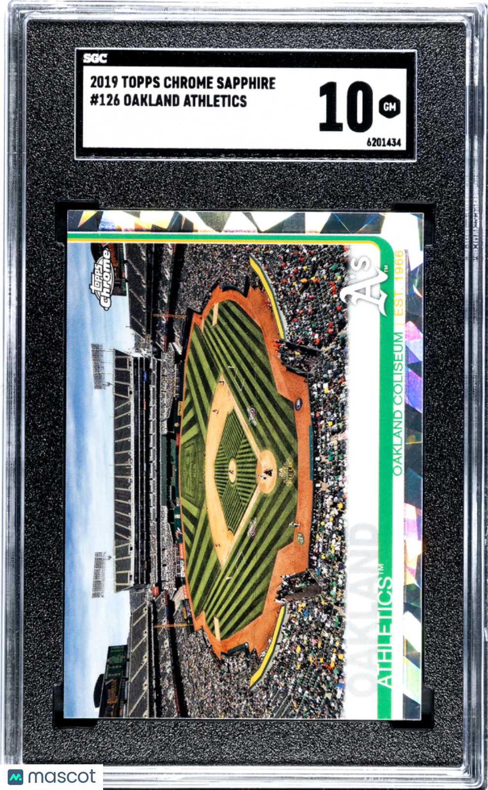 2019 Topps Chrome Sapphire Oakland Athletics SGC 10