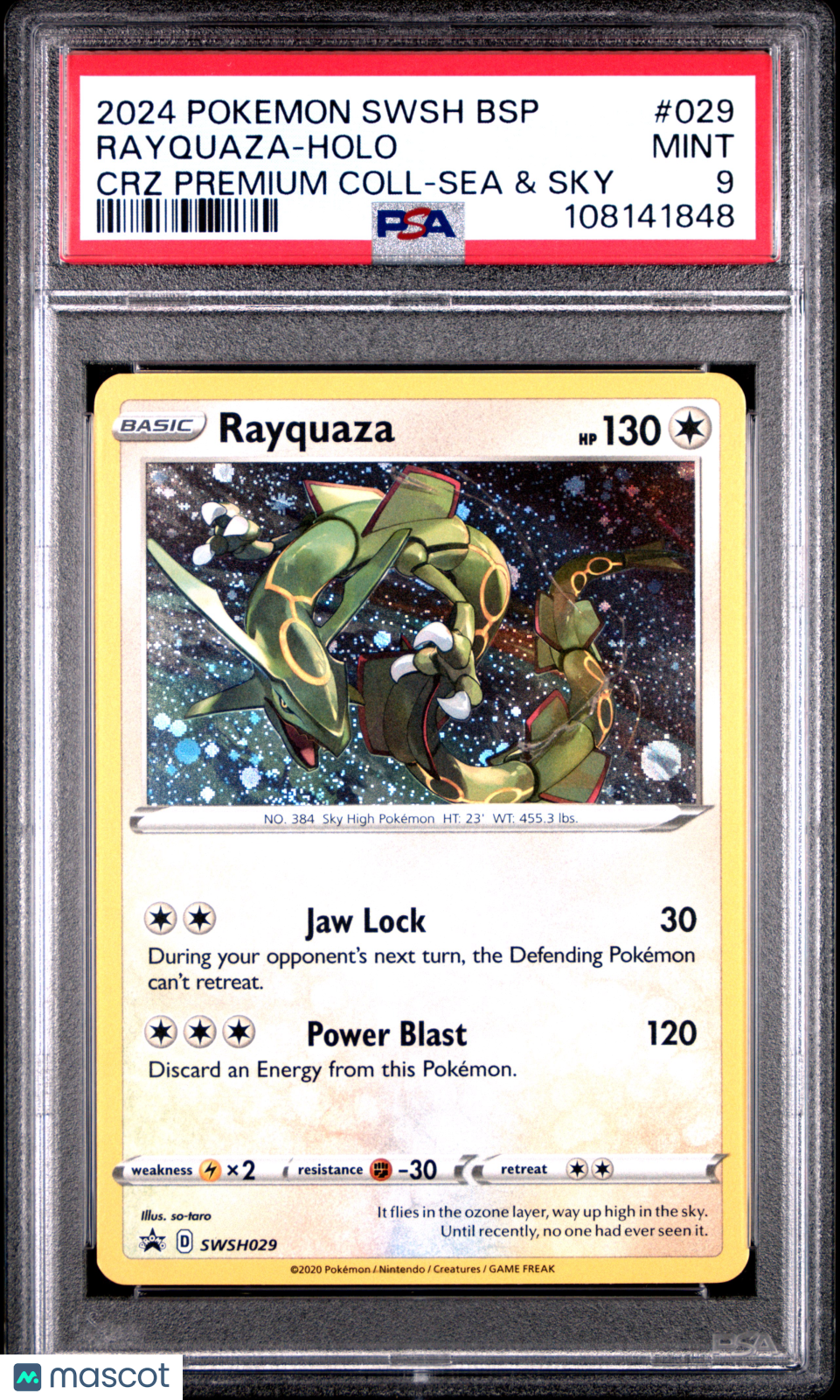 2024 Pokemon Black Star Promo #029 Rayquaza-Holo Premium Coll-Sea &amp; Sky PSA 9