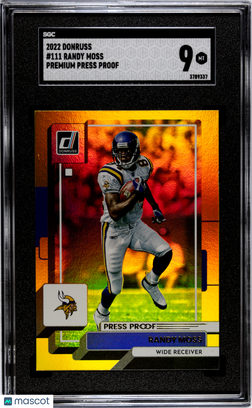 2022 Donruss Randy Moss Premium Press Proof SGC 9