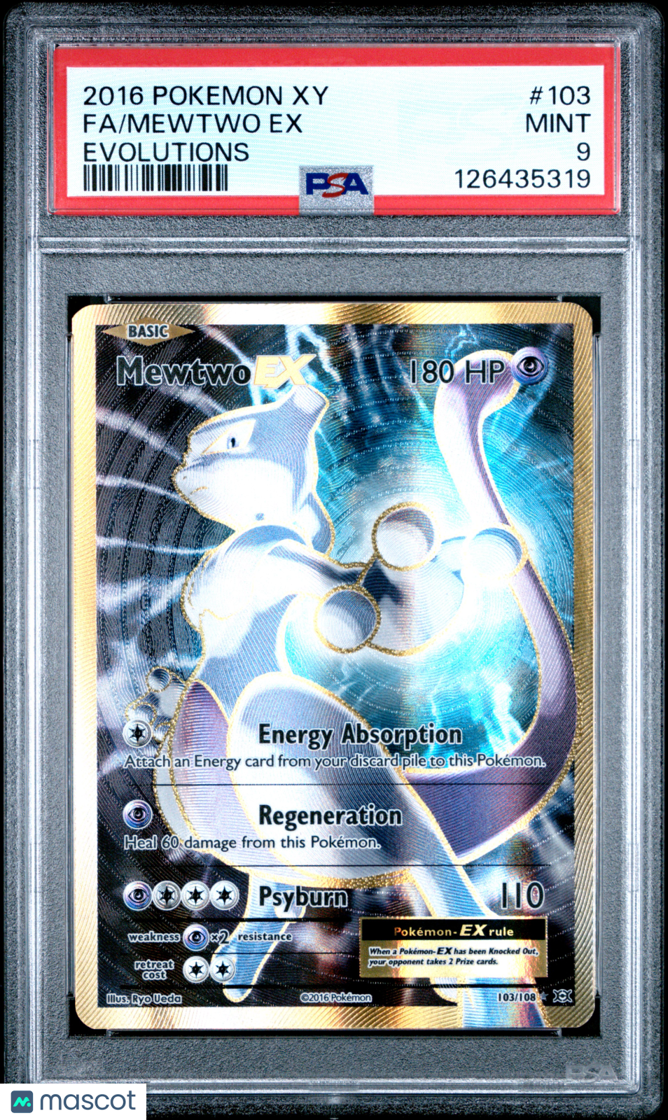 2016 Pokemon Xy Evolutions Fa/Mewtwo Ex Evolutions PSA 9