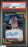 2024 Bowman Chrome Prospect Autographs Matt Shaw Gold Shimmer PSA 10