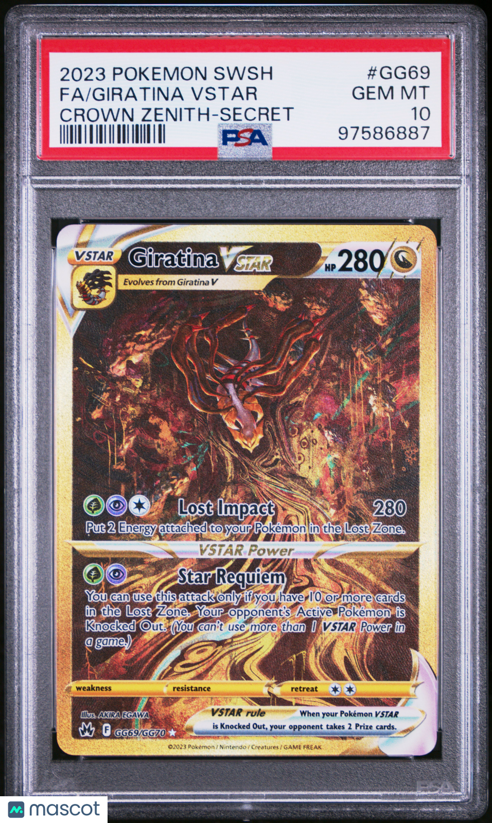 2023 Pokemon Sword And Shield Crown Zenith Fa/Giratina Vstar Secret PSA 10