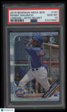 2019 Bowman Mega Box Chrome Ronny Mauricio Chrome-With Helmet PSA 10