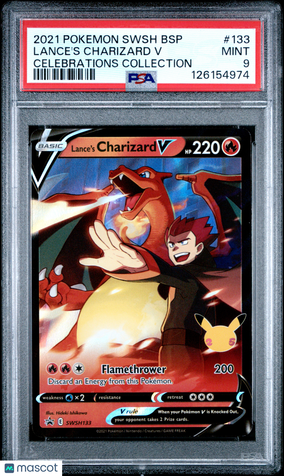2021 Pokemon Swsh Black Star Promo Lance&#39;S Charizard V Celebrations PSA 9
