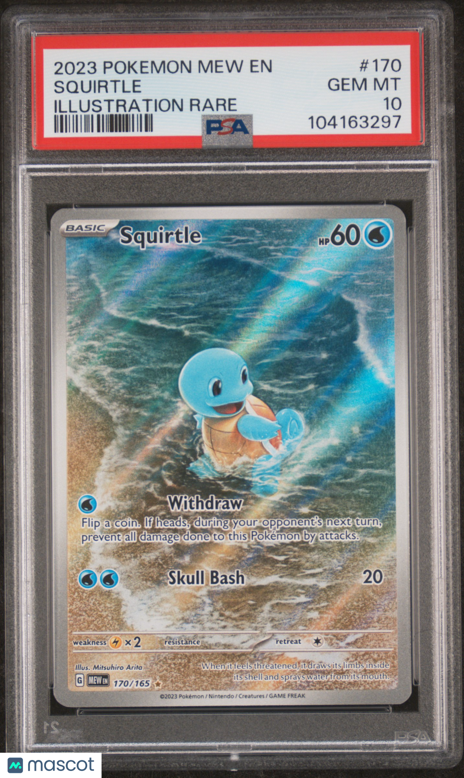 2023 Pokemon Mew En-151 Squirtle Illustration Rare PSA 10