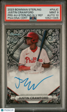 2023 Bowman Sterling Prospect Autographs Justin Crawford Sterling Slv Ref PSA 9