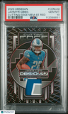 2023 Panini Obsidian Cutting Edge Memorabilia Jahmyr Gibbs Red PSA 10