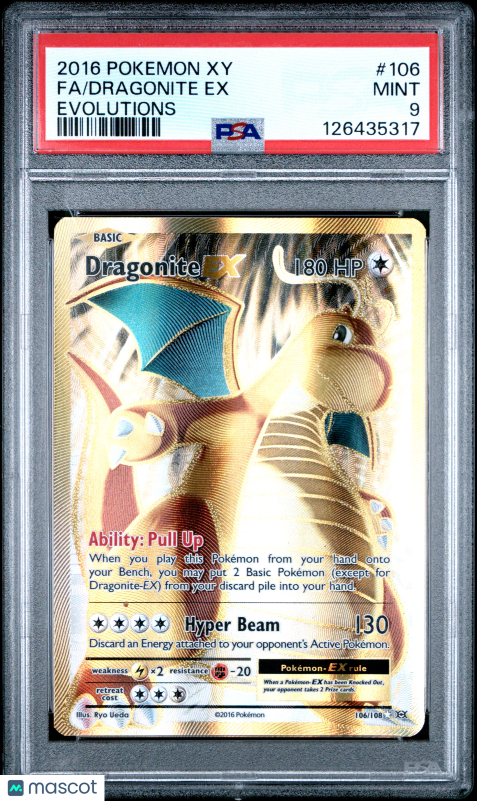 2016 Pokemon Xy Evolutions Fa/Dragonite Ex Evolutions PSA 9