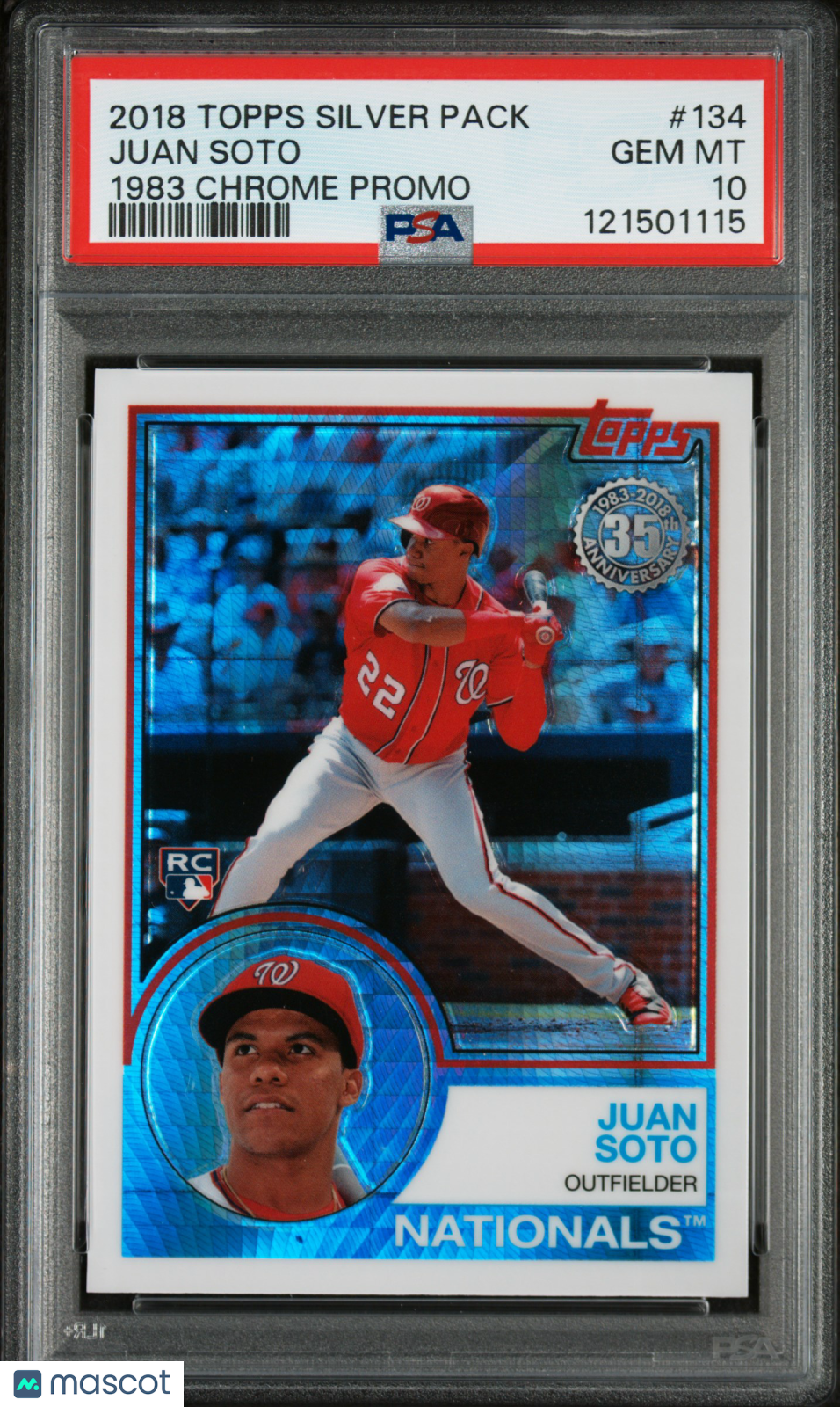 2018 Topps Silver Pack 1983 Chrome Promo Juan Soto 1983 Chrome Promo PSA 10