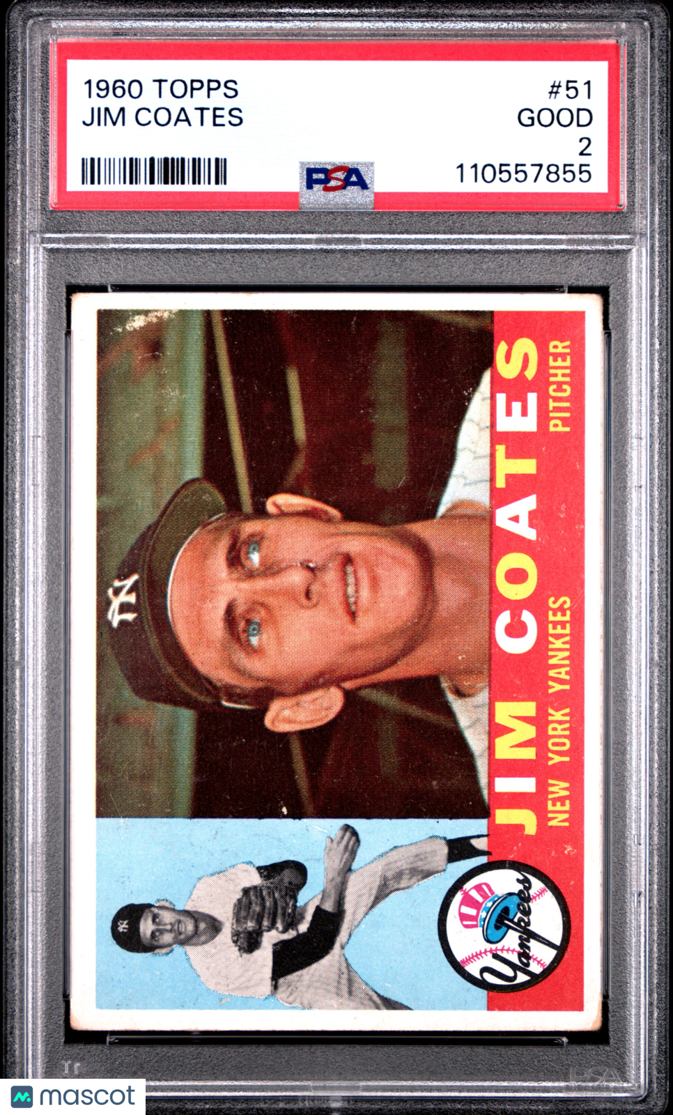 1960 Topps Jim Coates PSA 2