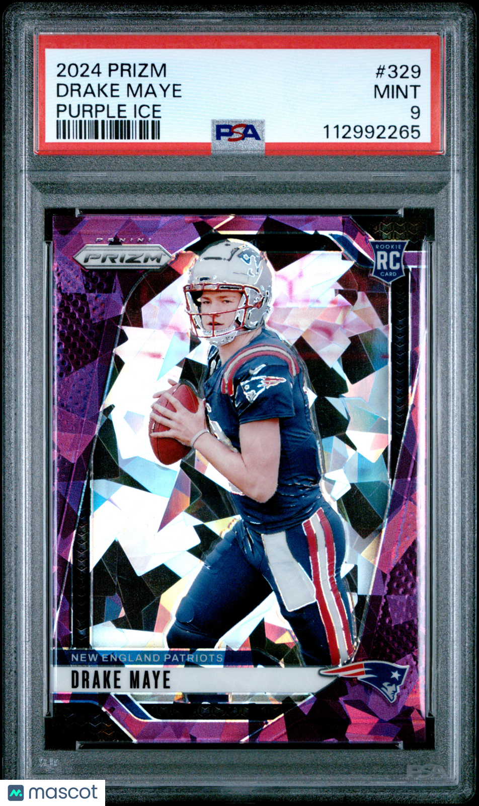 2024 Panini Prizm Drake Maye Purple Ice PSA 9
