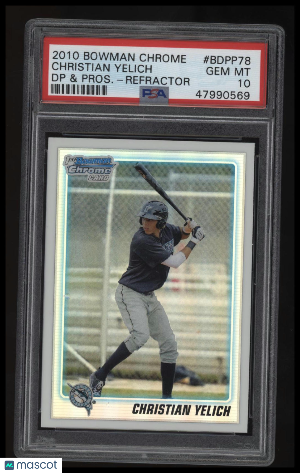 2010 Bowman Chrome Draft Picks &amp; Prospects Christian Yelich Refractor PSA 10
