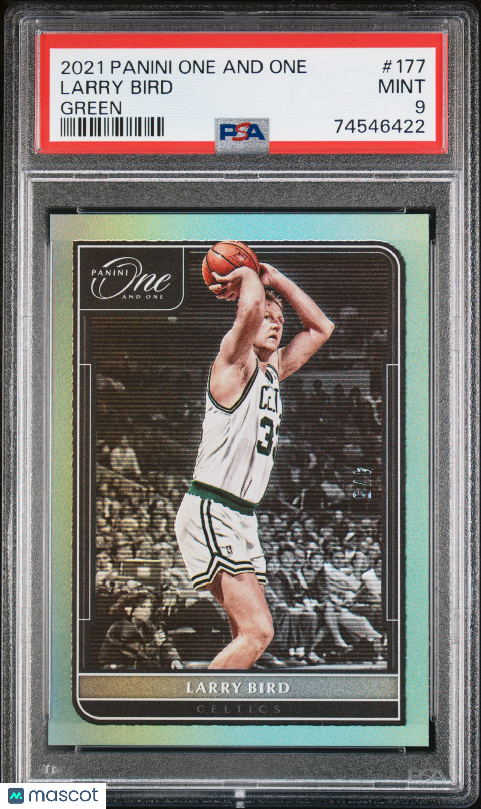 2021 Panini One And One Larry Bird Green PSA 9