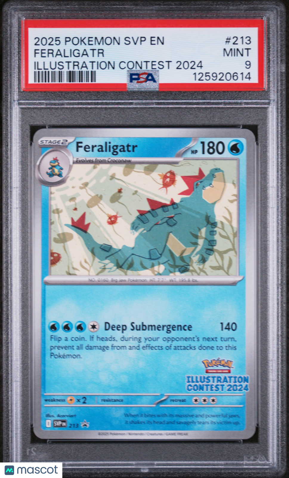 2025 Pokemon Svp En-Sv Black Star Promo Feraligatr Illustration Contest PSA 9
