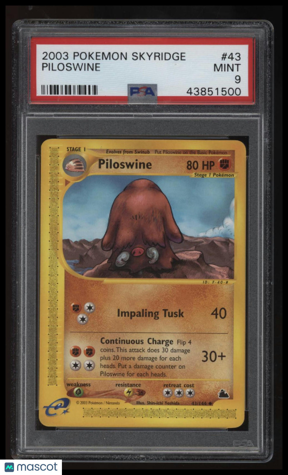 2003 Pokemon Skyridge Piloswine PSA 9