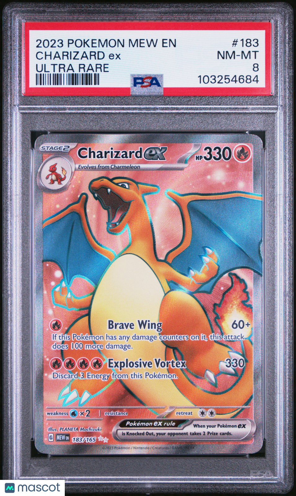 2023 Pokemon Mew En-151 Charizard Ex Ultra Rare PSA 8