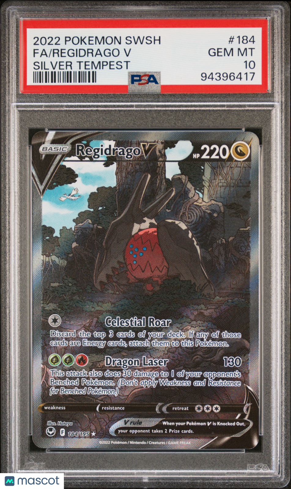 2022 Pokemon Sword & Shield Silver Tempest Fa/Regidrago V Silver Tempest PSA 10