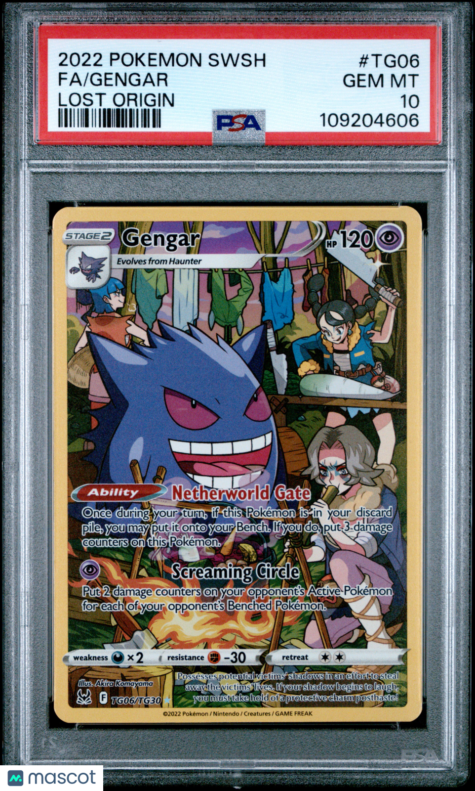 2022 Pokemon Sword & Shield Lost Origin Fa/Gengar Lost Origin PSA 10
