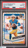 2023 Panini Donruss Optic Justin Herbert Fire PSA 10