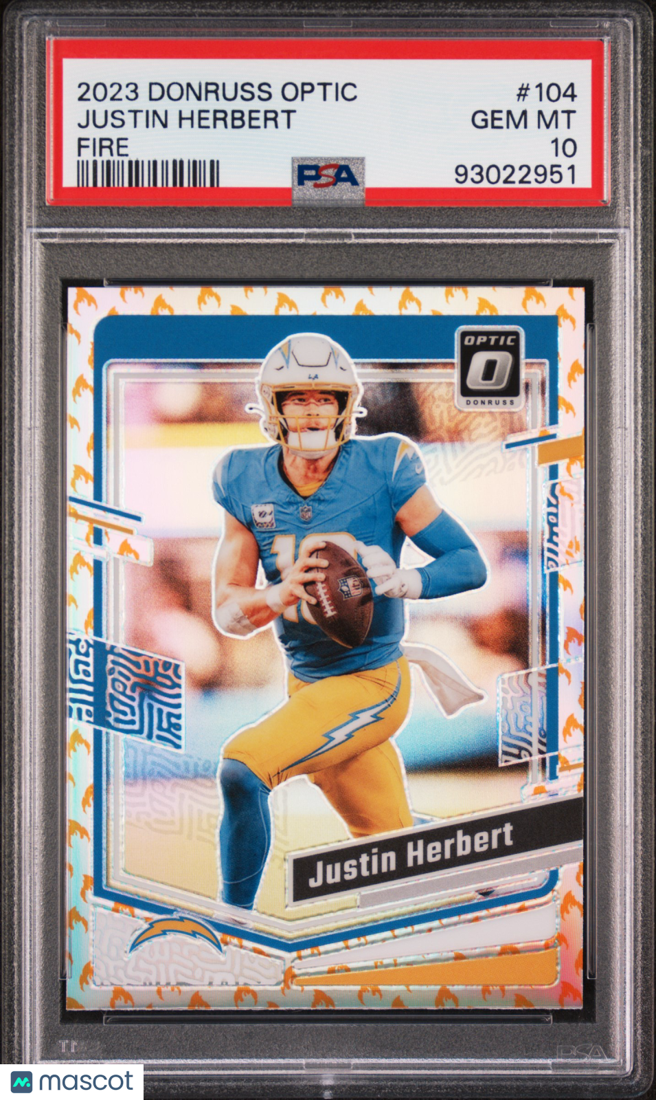 2023 Panini Donruss Optic Justin Herbert Fire PSA 10