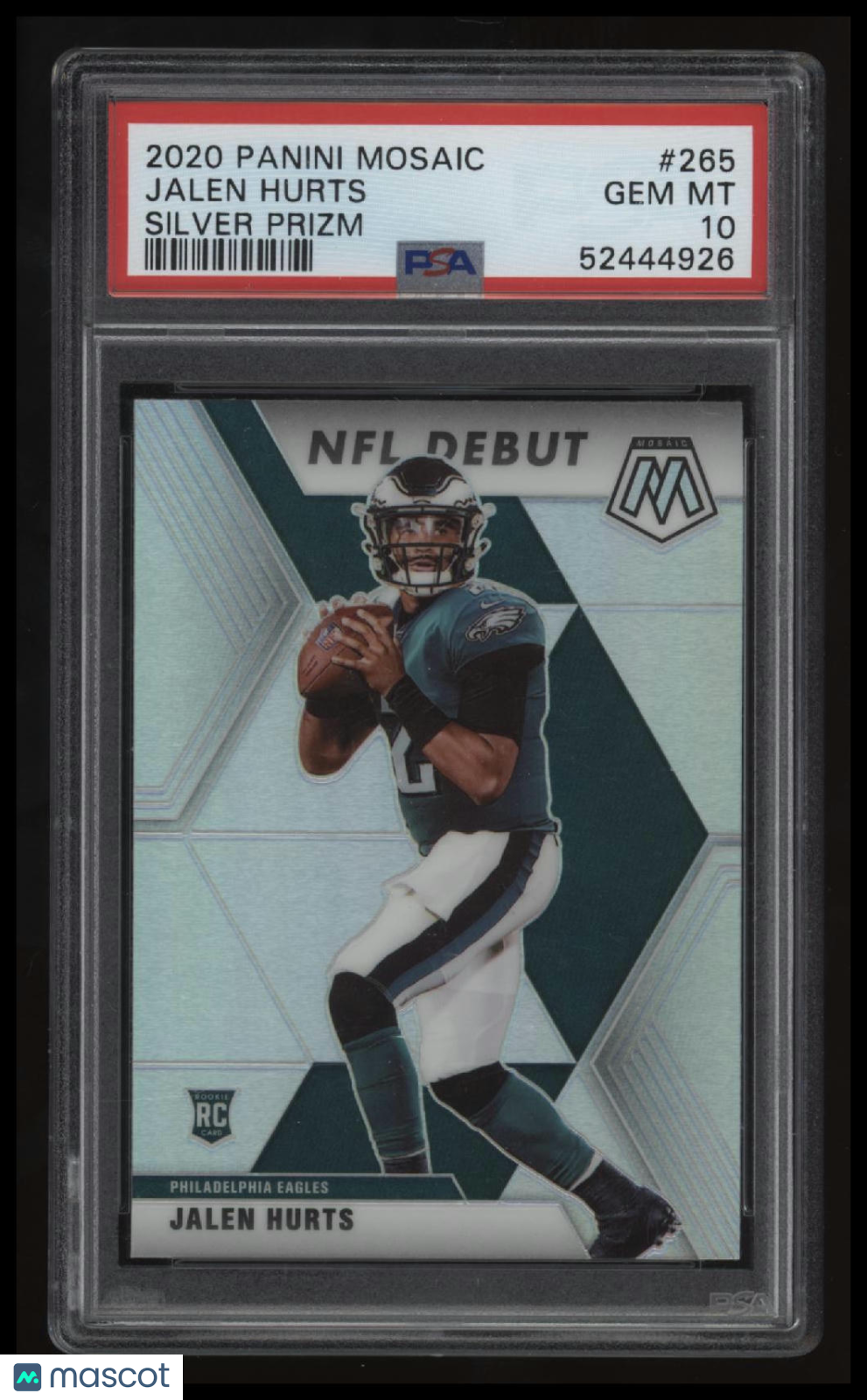 2020 Panini Mosaic Jalen Hurts Silver Prizm PSA 10