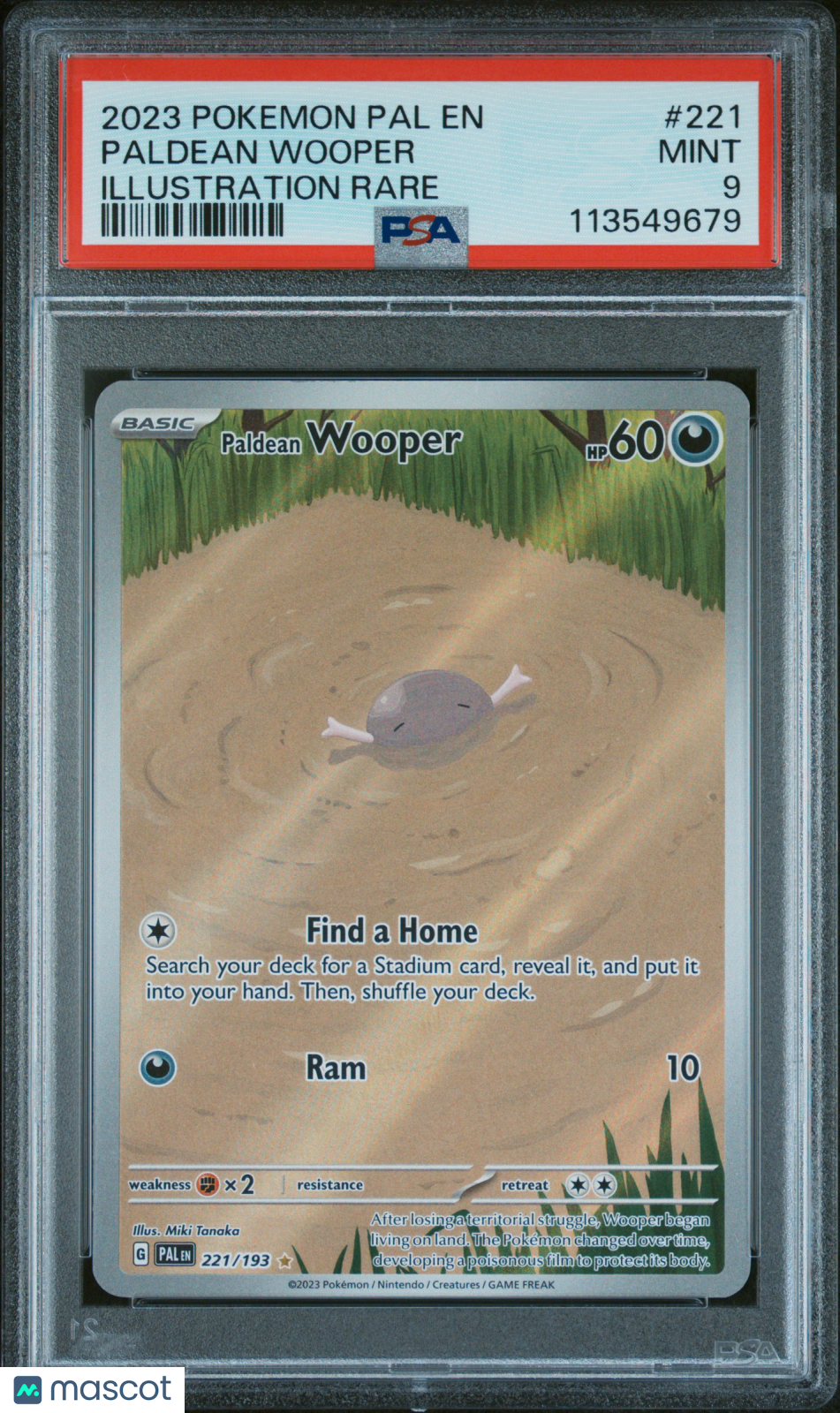 2023 Pokemon Pal En-Paldea Evolved Paldean Wooper Illustration Rare PSA 9