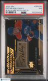 2022 Spx Ud Black Obsidian Rookie Scripts Dylan Holloway Black Ors Gold PSA 7
