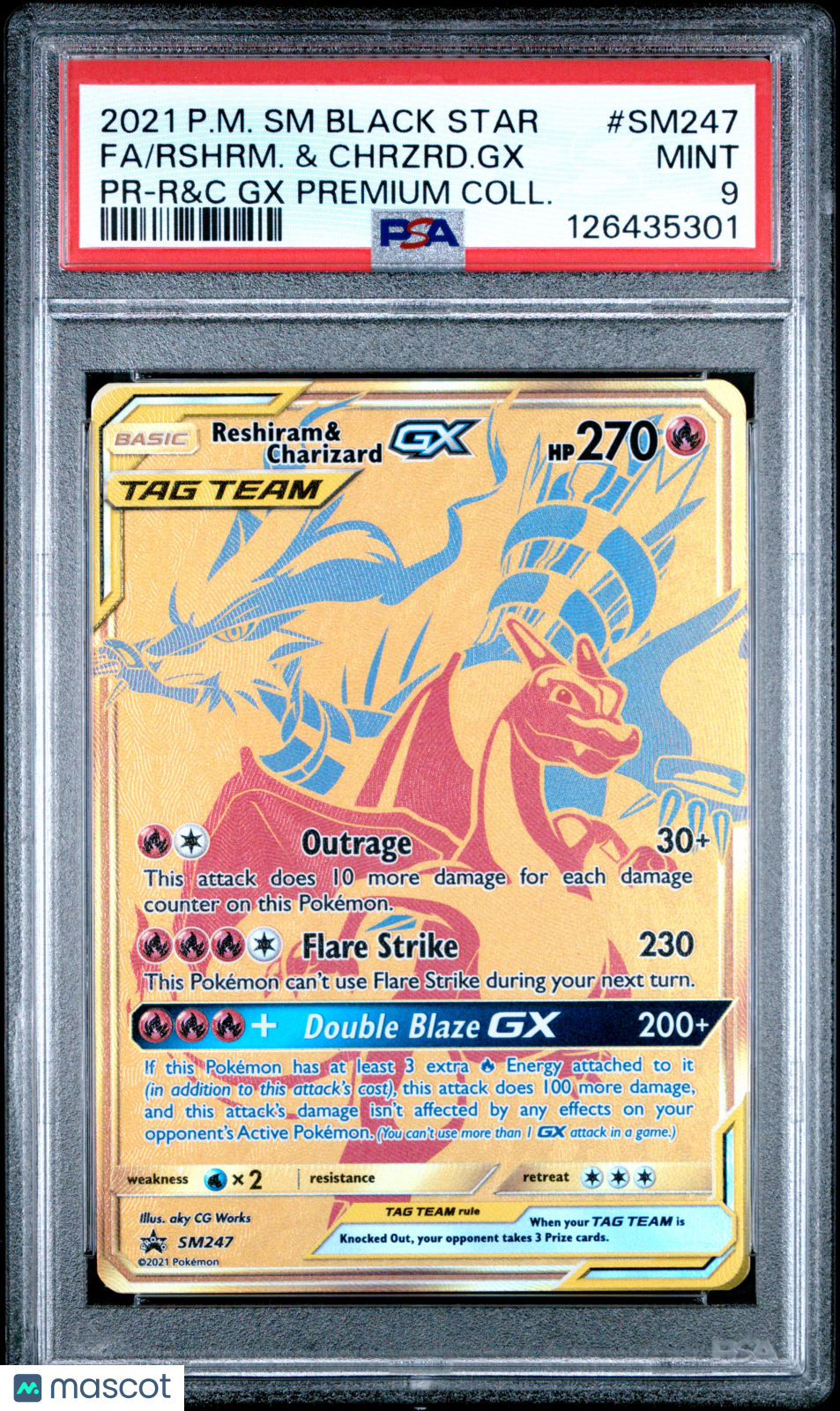 2021 Pokemon Sm Black Star Promo Fa/Rshrm. &amp; Chrzrd.Gx Pr-R&amp;C Gx PSA 9