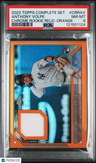2023 Topps Complete Set Chrome Rookie Relic Anthony Volpe Relic-Orange PSA 8