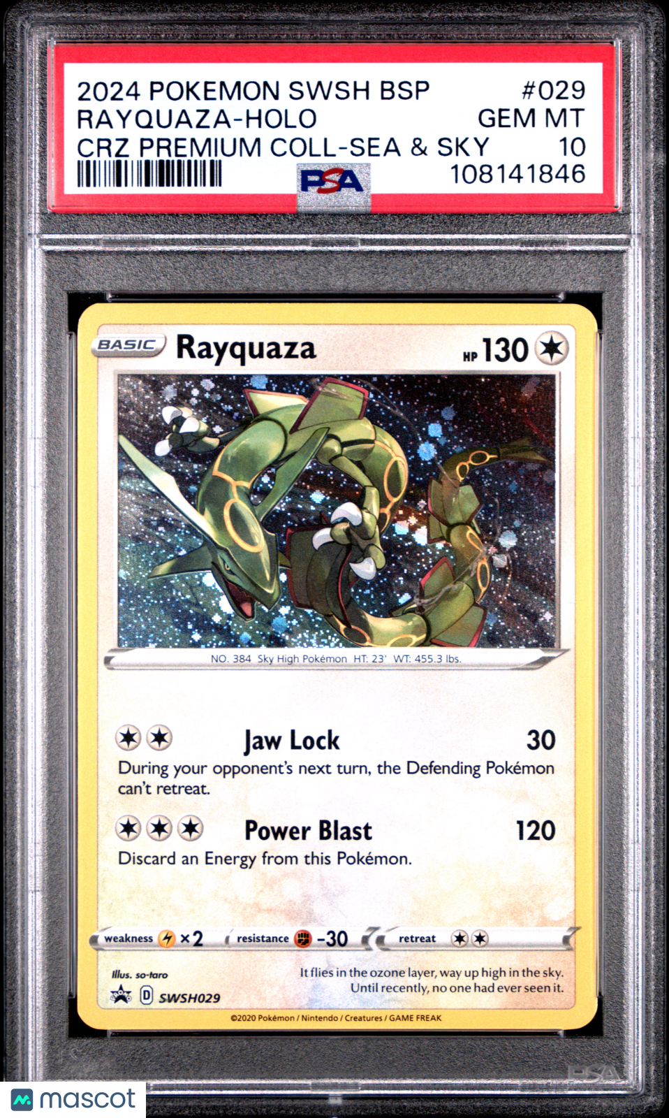 2024 Pokemon Black Star Promo #029 Rayquaza-Holo Premium Coll-Sea &amp; Sky PSA 10