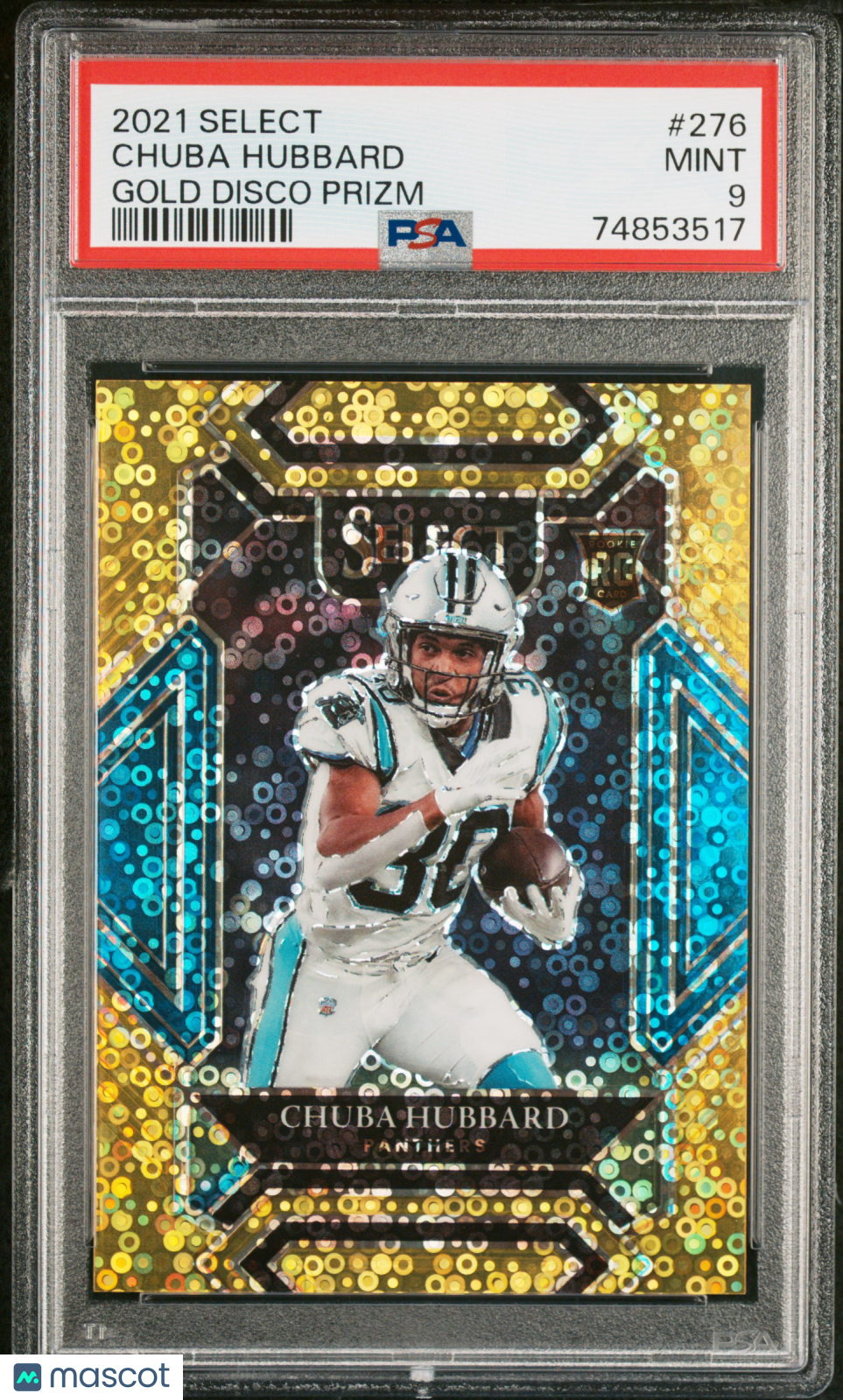 2021 Panini Select Chuba Hubbard Gold Disco Prizm PSA 9