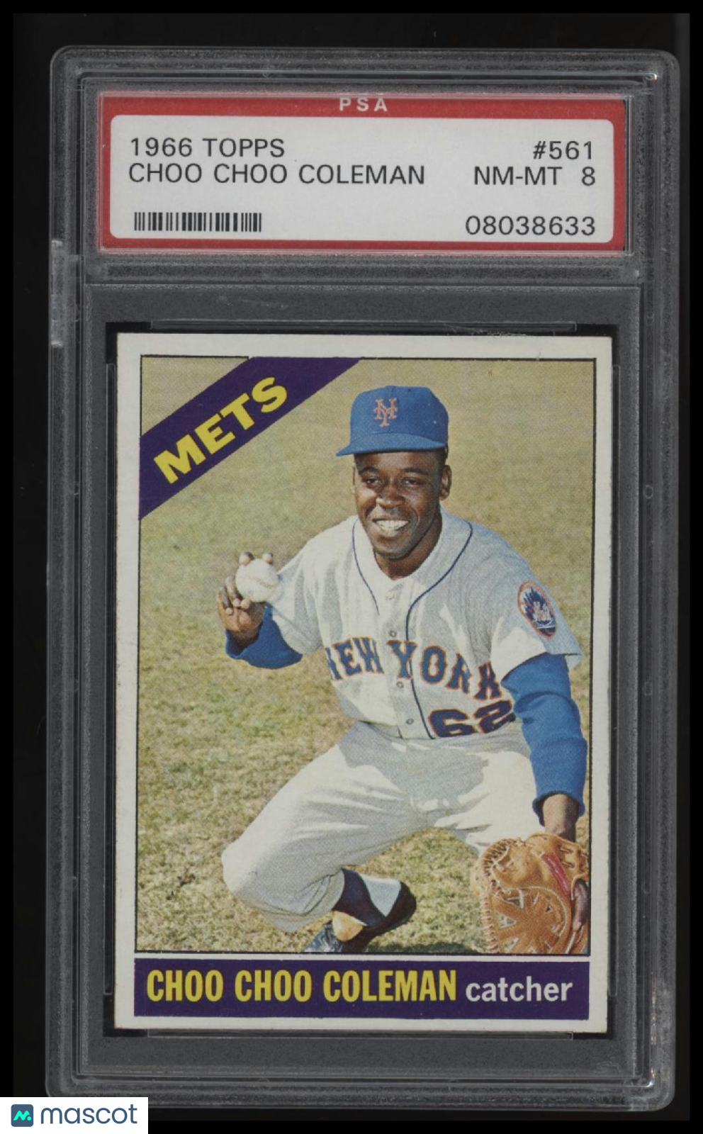1966 Topps Choo Choo Coleman PSA 8