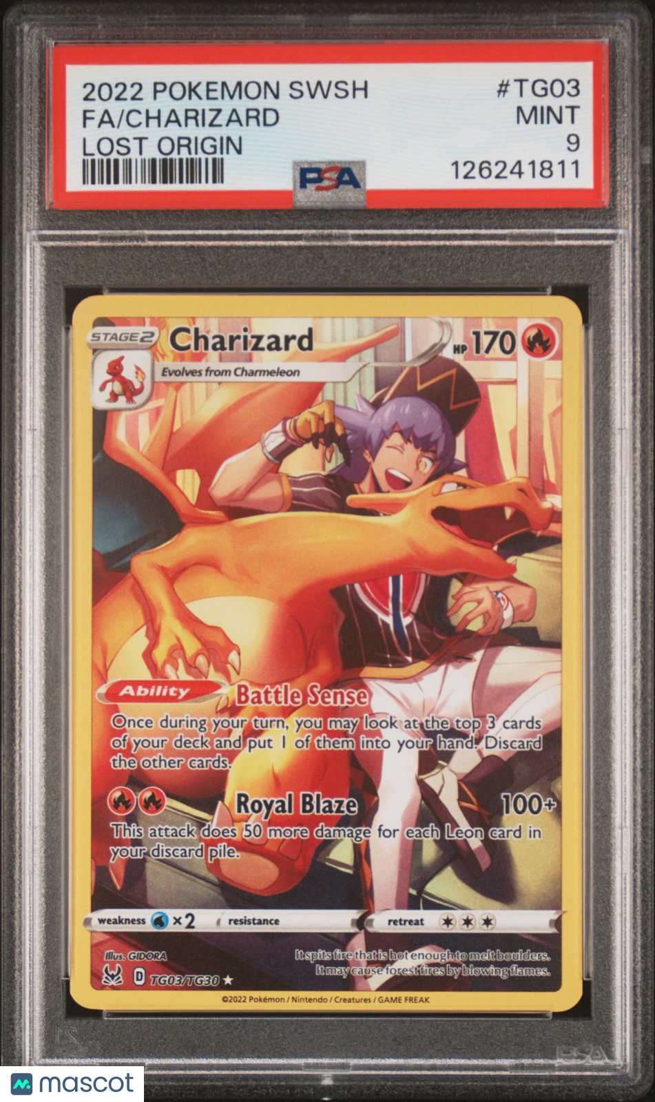 2022 Pokemon Sword &amp; Shield Lost Origin Fa/Charizard Lost Origin PSA 9