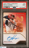 2020 Topps Luminaries Home Run Kings Autographs Bryce Harper Red PSA 9